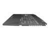 Clavier incl. topcase DE (allemand) noir/transparent/noir avec rétro-éclairage original pour Asus TUF F15 FX506LU