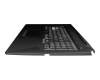 Clavier incl. topcase DE (allemand) noir/transparent/noir avec rétro-éclairage original pour Asus TUF Gaming A17 FA706IU
