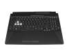 Clavier incl. topcase DE (allemand) noir/transparent/noir avec rétro-éclairage original pour Asus TUF Gaming F15 FX506HM