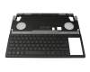 Clavier incl. topcase DE (allemand) noir/transparent/noir/rouge avec rétro-éclairage original pour Asus GX650RM