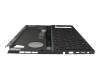 Clavier incl. topcase DE (allemand) noir/transparent/noir/rouge avec rétro-éclairage original pour Asus GX650RM