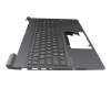 Clavier incl. topcase FR (français) argent/noir avec rétro-éclairage original pour HP Victus 16-e0000
