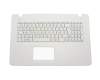 Clavier incl. topcase FR (français) blanc/blanc original pour Asus F751LD