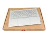 Clavier incl. topcase FR (français) gris/gris avec rétro-éclairage original pour Lenovo Yoga Slim 7 Pro 14IAP7 (82SV)