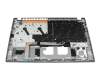 Clavier incl. topcase FR (français) gris/gris avec rétro-éclairage original pour Toshiba Satellite S50W-C