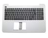 Clavier incl. topcase FR (français) noir/argent original pour Asus F555LP