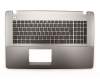 Clavier incl. topcase FR (français) noir/argent original pour Asus F750LB