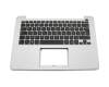 Clavier incl. topcase FR (français) noir/argent original pour Asus R301UA