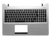 Clavier incl. topcase FR (français) noir/argent original pour Asus VivoBook S550CA