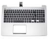 Clavier incl. topcase FR (français) noir/argent original pour Asus VivoBook S551LB