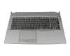 Clavier incl. topcase FR (français) noir/gris avec rétro-éclairage original pour MSI Modern 14 B4M/B4MW (MS-14DK)