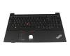 Clavier incl. topcase FR (français) noir/noir avec rétro-éclairage et mouse stick original pour Lenovo ThinkPad E15 Gen 2 (20TD/20TE)