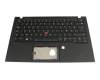 Clavier incl. topcase FR (français) noir/noir avec rétro-éclairage et mouse stick original pour Lenovo ThinkPad X1 Carbon 8th Gen (20UA/20U9)