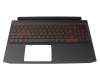 Clavier incl. topcase FR (français) noir/noir avec rétro-éclairage original pour Acer Nitro 5 (AN515-55)