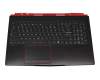 Clavier incl. topcase FR (français) noir/noir avec rétro-éclairage original pour MSI GE63 RGB 9SE/9SG (MS-16P7)