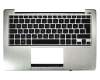 Clavier incl. topcase GR (grecque) noir/argent original pour Asus VivoBook S200E