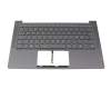 Clavier incl. topcase ND (nordique) gris/gris avec rétro-éclairage original pour Lenovo Yoga Slim 7-14ARE05 (82A2)