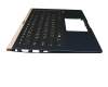 Clavier incl. topcase RU (russe) noir/bleu avec rétro-éclairage original pour Asus UX433FA