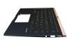 Clavier incl. topcase RU (russe) noir/bleu avec rétro-éclairage original pour Asus UX433FA