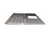 Clavier incl. topcase SF (suisse-francais) argent/argent avec rétro-éclairage original pour Asus ZenBook 15 UX533FTC