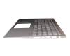 Clavier incl. topcase SF (suisse-francais) argent/argent avec rétro-éclairage original pour Asus ZenBook 15 UX533FTC