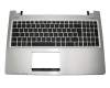 Clavier incl. topcase SLO (slovaque) noir/argent original pour Asus A56CB