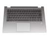 Clavier incl. topcase SP (espagnol) gris/argent avec rétro-éclairage original pour Lenovo Yoga 530-14IKB (81EK)