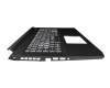 Clavier incl. topcase UA (ukrainien) moir/blanc/noir avec rétro-éclairage original pour Acer Nitro 5 (AN517-54)