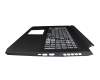 Clavier incl. topcase UA (ukrainien) moir/blanc/noir avec rétro-éclairage original pour Acer Nitro 5 (AN517-54)