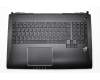 Clavier incl. topcase UK (anglais) noir/noir avec rétro-éclairage original pour Asus ROG G750JM