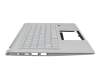Clavier incl. topcase US (anglais) argent/argent avec rétro-éclairage original pour Acer Swift 3 (SF314-43)