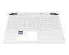 Clavier incl. topcase US (anglais) blanc/blanc avec rétro-éclairage original pour Lenovo Legion 7i 16IRX9 Gen 9 (83FD)