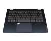 Clavier incl. topcase US (anglais) gris/bleu avec rétro-éclairage original pour Lenovo ThinkBook 14s Yoga ITL (20WE)