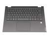 Clavier incl. topcase US (anglais) gris/gris avec rétro-éclairage US International original pour Toshiba Satellite S50W-C