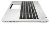 Clavier incl. topcase US (anglais) noir/argent avec rétro-éclairage original pour Asus N56VJ