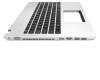 Clavier incl. topcase US (anglais) noir/argent avec rétro-éclairage original pour Asus N56VJ