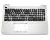 Clavier incl. topcase US (anglais) noir/argent original pour Asus K555LA