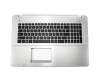 Clavier incl. topcase US (anglais) noir/argent original pour Asus R751LN