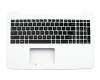 Clavier incl. topcase US (anglais) noir/blanc original pour Asus F555BP