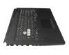 Clavier incl. topcase US (anglais) noir/transparent/gris avec rétro-éclairage original pour Asus TUF Gaming A17 FA706QM