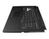 Clavier incl. topcase US (anglais) noir/transparent/gris avec rétro-éclairage original pour Asus TUF Gaming A17 FA706QM