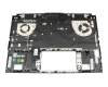 Clavier incl. topcase US (anglais) noir/transparent/noir avec rétro-éclairage original pour Asus FX517ZE