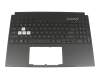 Clavier incl. topcase US (anglais) noir/transparent/noir avec rétro-éclairage original pour Asus TUF Gaming Dash F15 FX517ZC