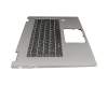 Clavier incl. topcase gris/argent avec rétro-éclairage original pour Lenovo Yoga 720-15IKB (80X7)