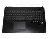 Clavier incl. topcase noir/noir avec rétro-éclairage original pour Asus ROG G750JS
