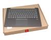 ET171000100 original Lenovo clavier incl. topcase DE (allemand) gris/gris avec rétro-éclairage (fingerprint)