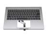 HQ21014540007 original Acer clavier incl. topcase DE (allemand) argent/argent avec rétro-éclairage