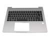 L65224-041 original HP clavier incl. topcase DE (allemand) noir/argent avec rétro-éclairage (Heatshield)