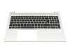 M21742-041 HP clavier incl. topcase DE (allemand) noir/argent avec rétro-éclairage