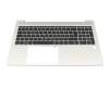 M35817-041 original HP clavier incl. topcase DE (allemand) noir/argent avec rétro-éclairage et mouse stick